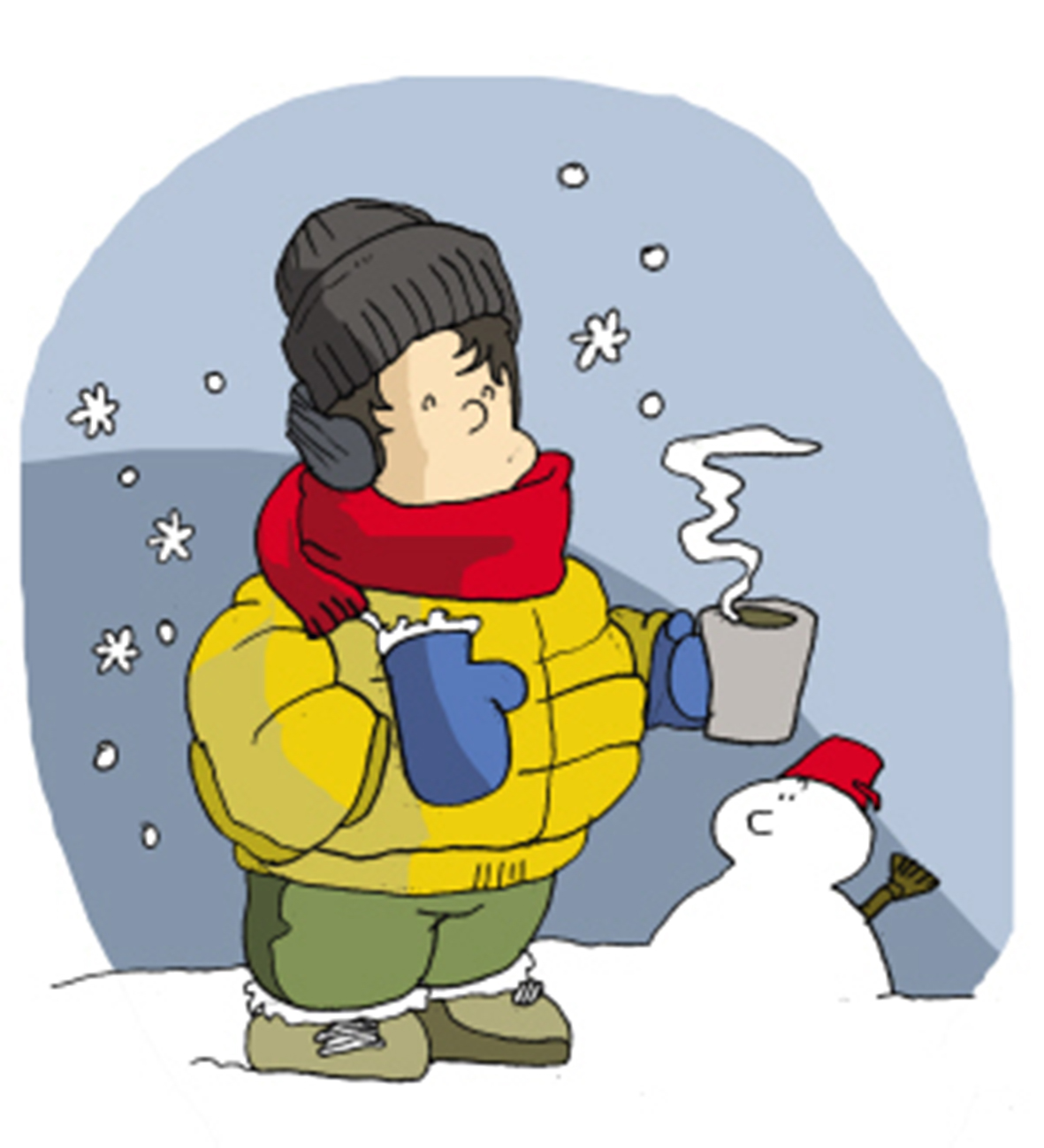 有趣的西瓜人物冻僵了。卡通冬季吉祥物在帽子，围巾和手套。鼻子上的冰柱。冻得发抖。活的水果。插画图片素材_ID:409137302-Veer图库