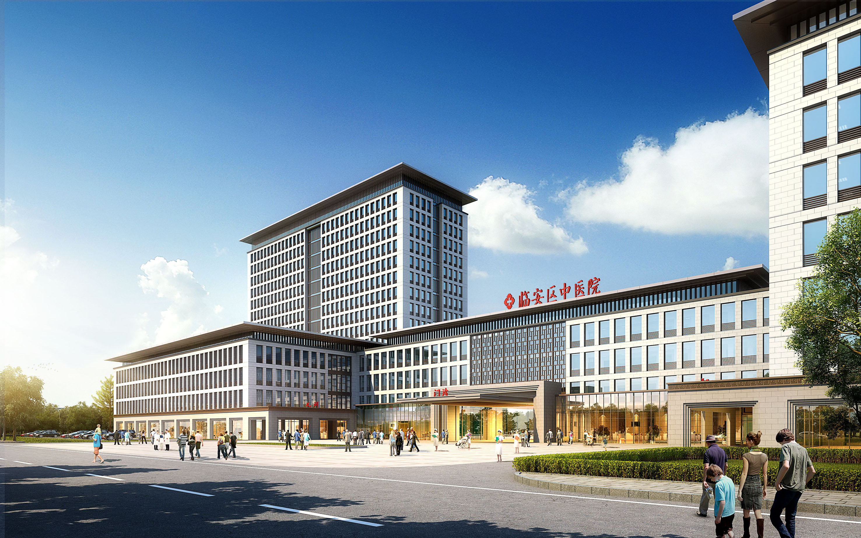 新中式风格医院su模型下载-光辉城市