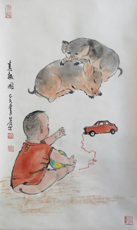 福猪闹新春,百幅贺岁国画挂历免费送