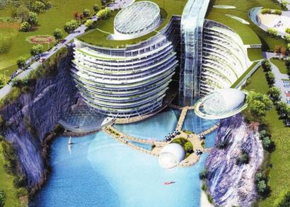 “世界十大建筑奇迹之一” 深坑酒店开建--松江报