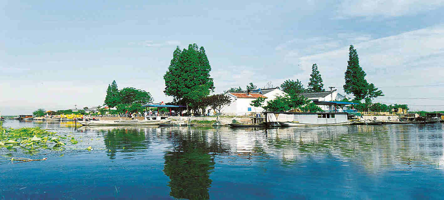 金湖白马湖渔港小镇图片