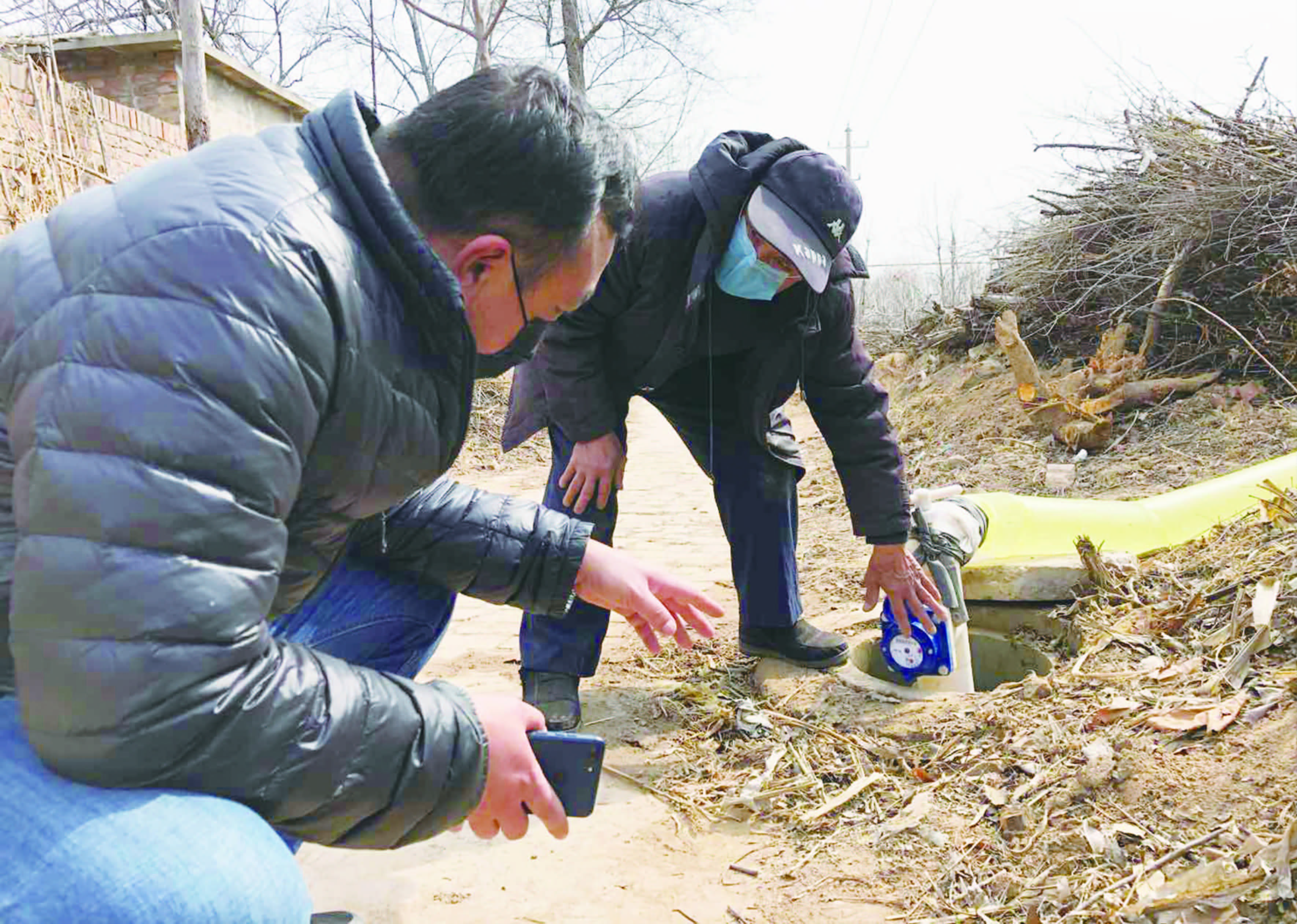 本报讯(阎攀攀 扈文蔷)3月16日,在宋官屯街道李学武村果园,清澈的水