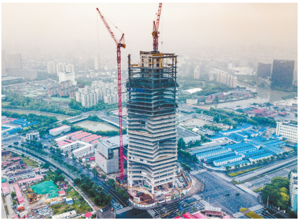 新开发银行总部大楼在浦东封顶