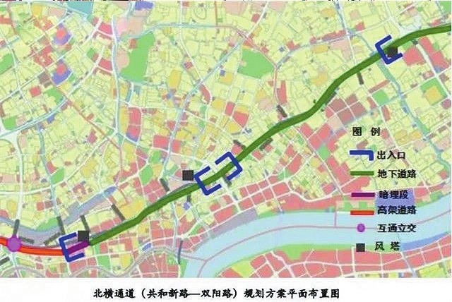 上海北横通道规划图图片