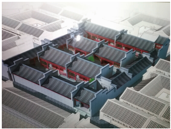 園林工程有限公司承建,建築面積773﹐,前後四進,按區域劃分八個四合院